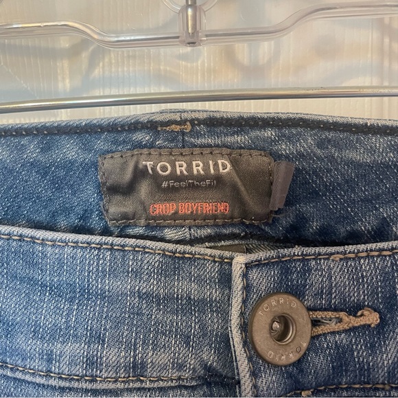 Torrid Crop Boyfriend Distressed Jeans - Picture 7 of 7